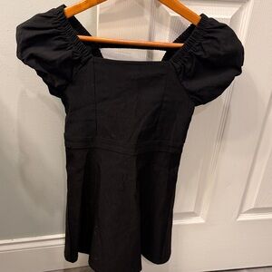 Art Class Black Puff Sleeve Kids Dress